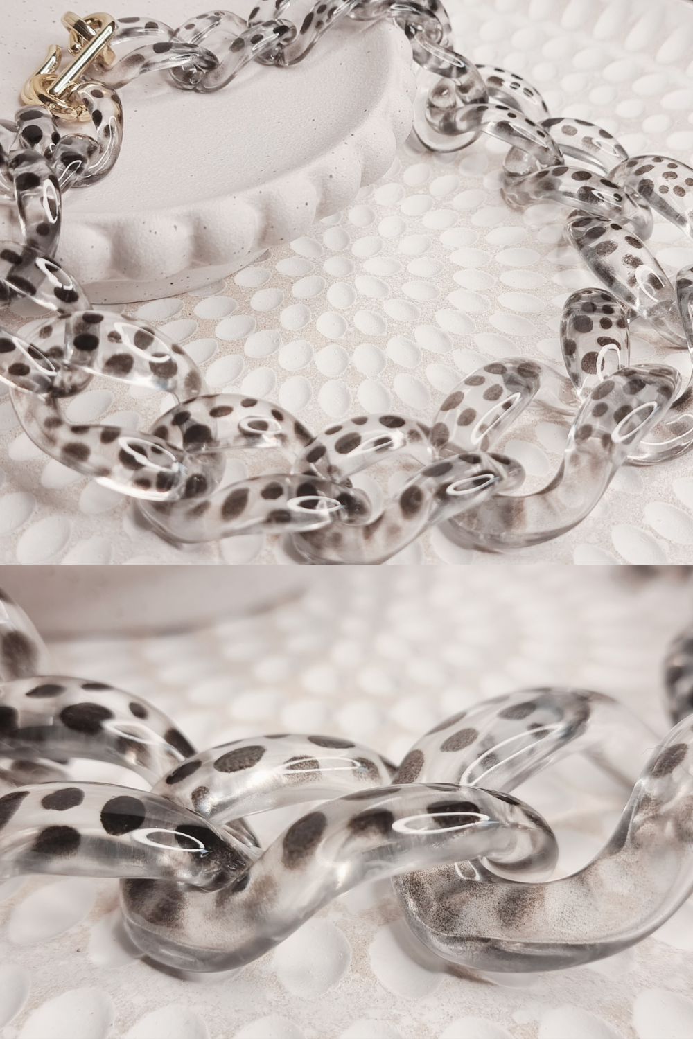 Leopard print chain necklace