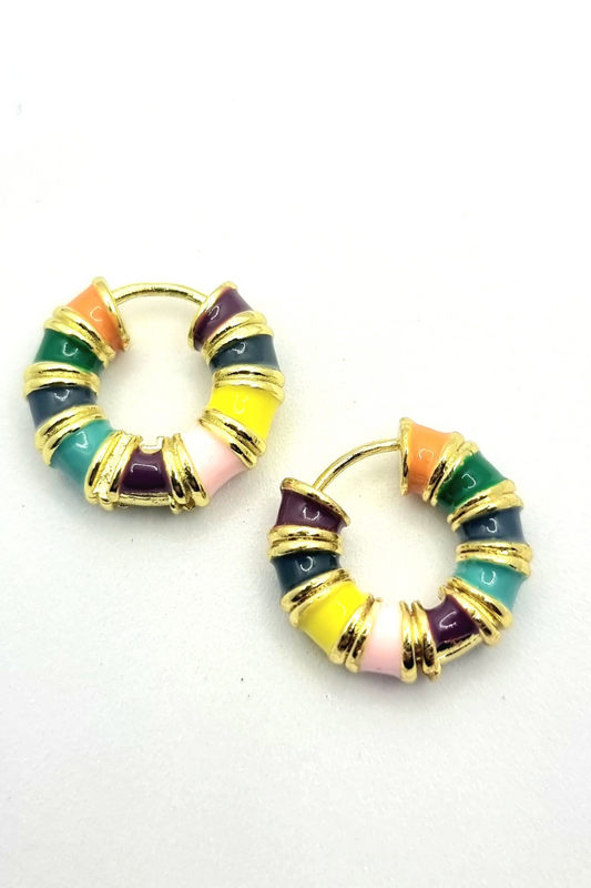 multi colour hoop earrings