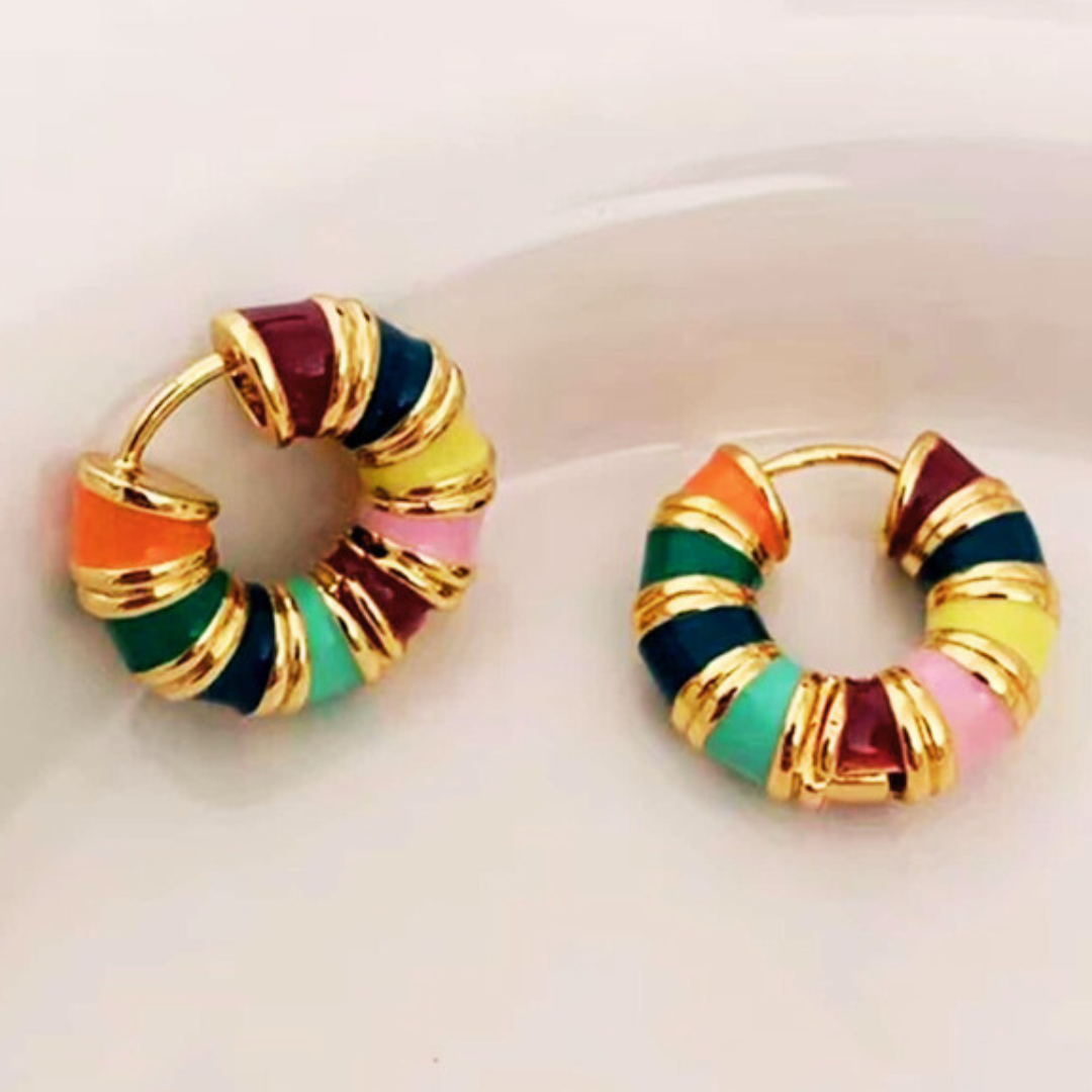 multi colour hoop earrings