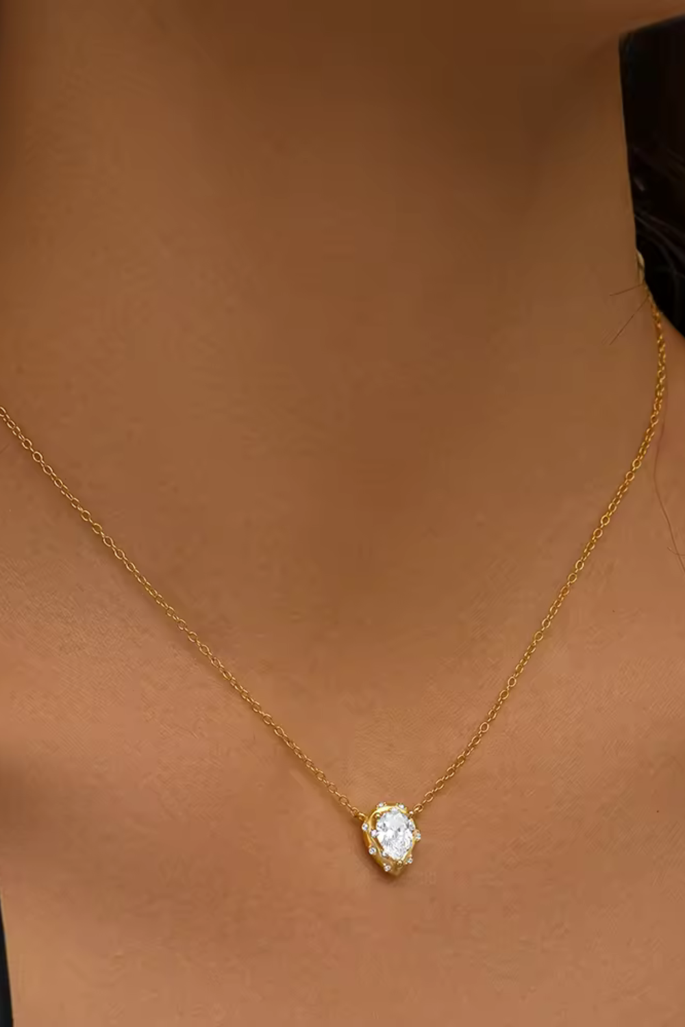 GRACE pendant necklace. Made with 18k gold plated charm pendant, 925 sterling silver