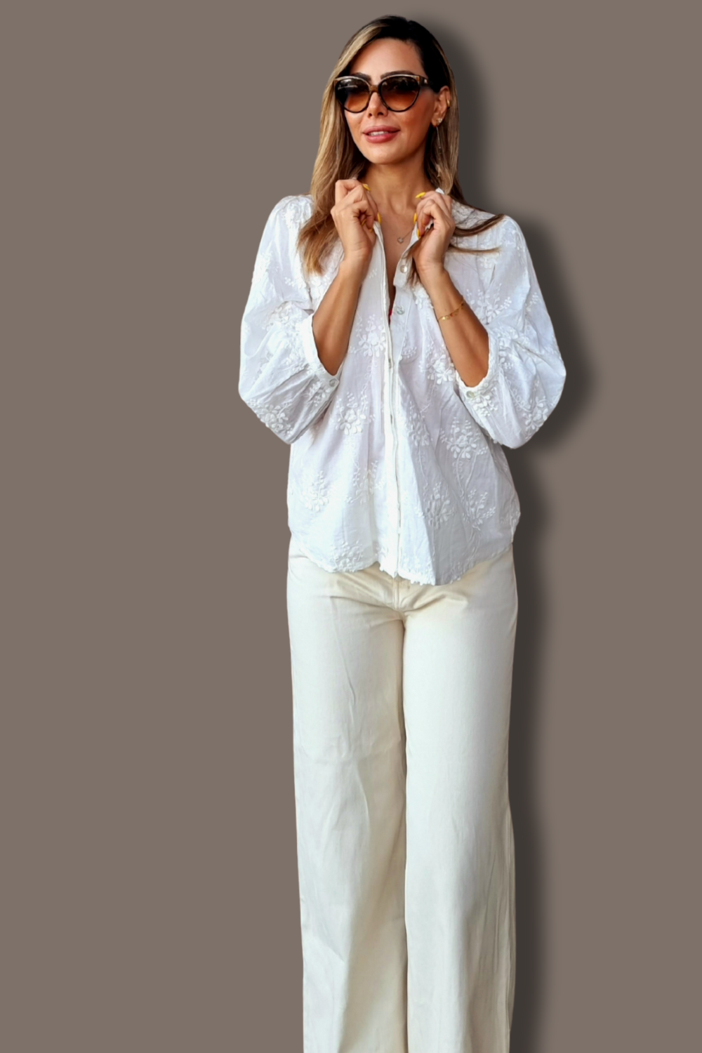 White Embroidered Shirt