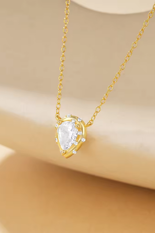 GRACE pendant necklace. Made with 18k gold plated charm pendant, 925 sterling silver