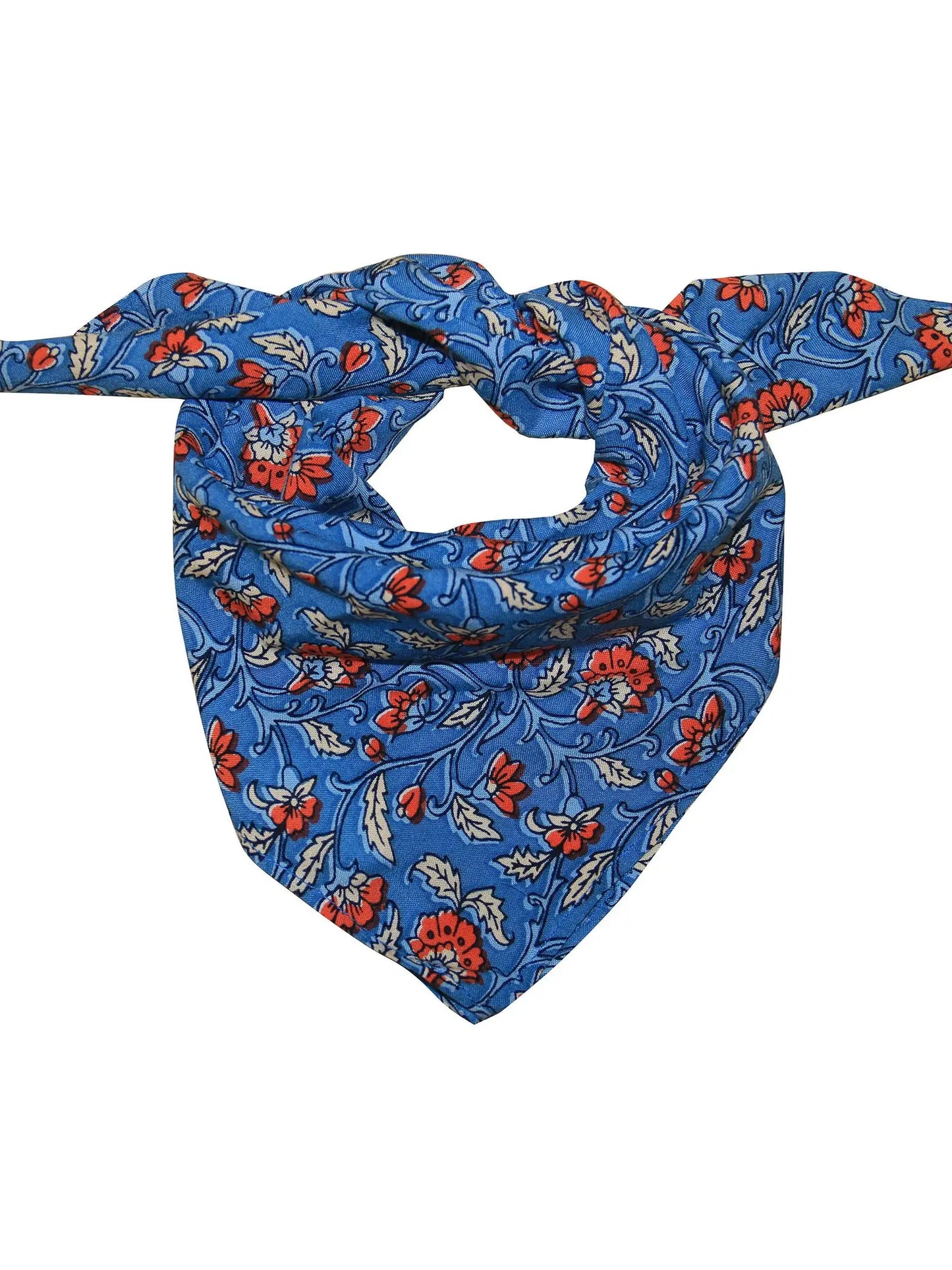 Blue flower print boho scarf from Garance Paris. 